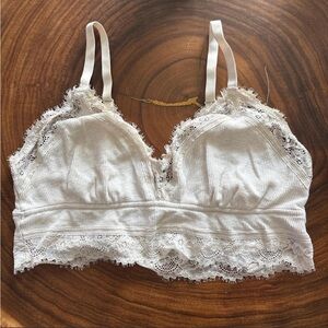 Aerie White Lace Trim Bralette
